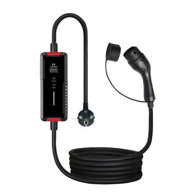 Type 2 Portable EV Charging Pile 16A เครื่องชาร์จรถยนต์ไฟฟ้ากระแสสลับอัจฉริยะ IEC 62196