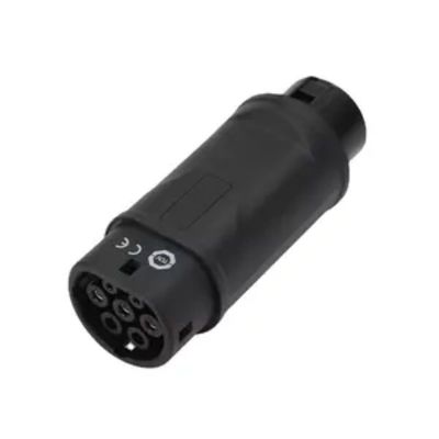อะแดปเตอร์ชาร์จ EV 32A 22KW หัวต่อเครื่องชาร์จรถยนต์ไฟฟ้า Type1 ถึง Type2 อะแดปเตอร์ชาร์จ EV