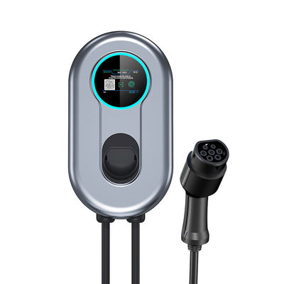32A EV Charger Wallbox 3Phase 22.08KW สถานีชาร์จรถยนต์ไฟฟ้า Type2 สายเคเบิล 5 ม. พร้อมหน้าจอ LCD
