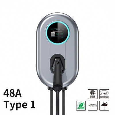 48A Wallbox EV Charger Station พร้อมหน้าจอ LCD APP Wifi/Bluetooth 11.52 KW Type 1 EV Home Charger