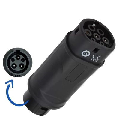 AC 250V Type 1 ถึง Type 2 Ev สายชาร์จ Car Charger Adapter 32A 22KW