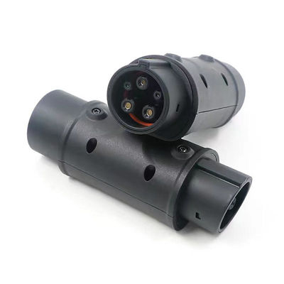 AC 250V Type2 ถึง Type1 EV Adapter สำหรับเครื่องชาร์จรถยนต์ไฟฟ้า 32A 22KW EV เครื่องแปลงสายชาร์จ