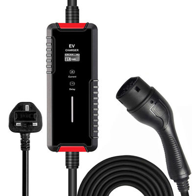 32A Type 2 เครื่องชาร์จ EV แบบพกพา AC 200V-250V สถานีชาร์จรถยนต์ไฟฟ้า