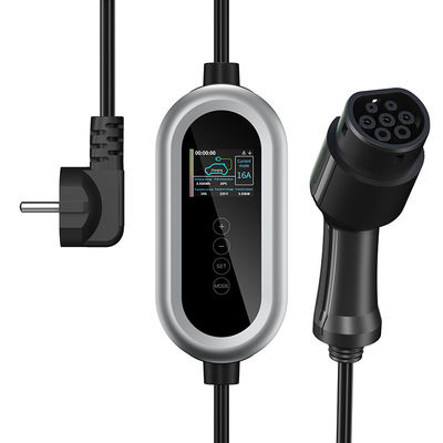 IP65 Level EV Fast Charger Station Type 2 AC 7kw Charger EV แท่นชาร์จพร้อมปุ่มสัมผัส