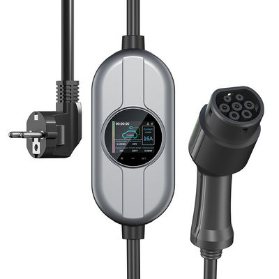 เครื่องชาร์จ EV แบบพกพา 50 / 60Hz Type 2 พร้อมกล่องควบคุม AC 230V เครื่องชาร์จ EV บ้านแบบปรับได้