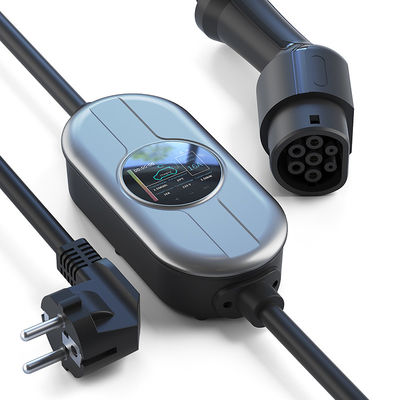 เครื่องชาร์จ EV แบบพกพา 50 / 60Hz Type 2 พร้อมกล่องควบคุม AC 230V เครื่องชาร์จ EV บ้านแบบปรับได้