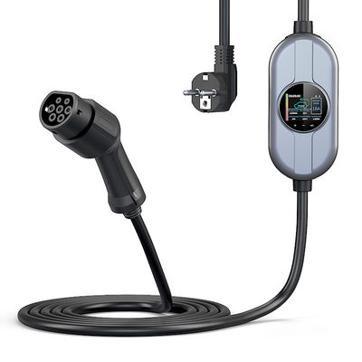 เครื่องชาร์จ EV แบบพกพา 50 / 60Hz Type 2 พร้อมกล่องควบคุม AC 230V เครื่องชาร์จ EV บ้านแบบปรับได้