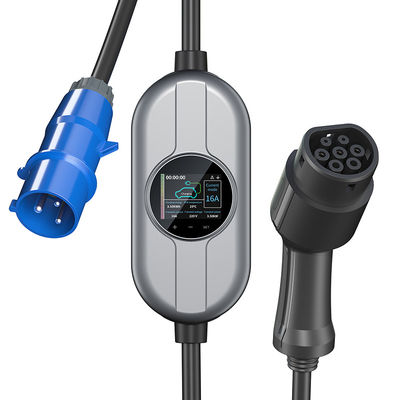 Type2 AC 250V EV Charger สำหรับรถยนต์ไฟฟ้า 16A Adjusement Current Charging Pile