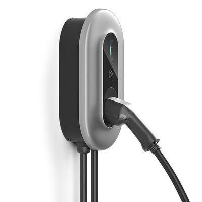 Type2 EV Charging Pile พร้อม 1M, สายฮาร์ด 8-16A เครื่องชาร์จ Wallbox รถยนต์ไฟฟ้าแบบปรับกระแสได้