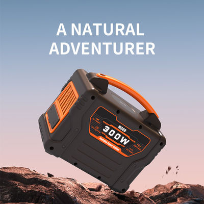 จอแสดงผล LCD 300W สถานีไฟฟ้าพกพาแบบชาร์จใหม่ได้พลังงานแสงอาทิตย์แหล่งจ่ายไฟฉุกเฉินกลางแจ้ง