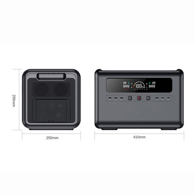 800W Max Solar Charging Input สถานีไฟฟ้าแบบพกพา 2400W LiFePO4 แบตเตอรี่