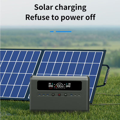 800W Max Solar Charging Input สถานีไฟฟ้าแบบพกพา 2400W LiFePO4 แบตเตอรี่